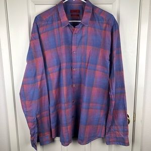 Hugo Boss Plaid Men’s Button Up Shirt Slim Fit XL